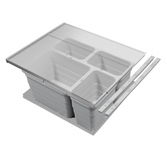 Abfalleimer Set, KB 600 / NL 400 / H 220 mm 19er Seiten Trennsystem 600 / 400 - 19er - 3 x 5,5 + 12 L