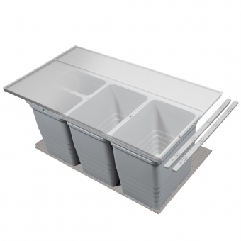 Mülleimerset, KB 900 / NL 400 / H 310 mm 19er Seiten Abfalltrennsystem 900 / 400 - 19er - 2 x 8 + 2 x 17 L