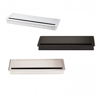 ABS Kabeldurchlass mit Alu-Deckel, Soft Close 
