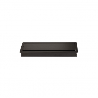 Kabeldurchlass ABS + Alu - Soft Close, schwarz ABS Kabelf. Aludeckel 299x120x27,5 mm + Dämpfung, schw.