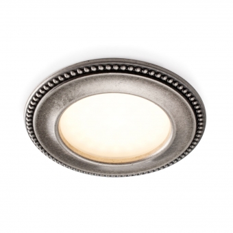 LED-Einbaustrahler Akoya Ø 80 mm, Zinn antik AKOYA DOMUS Classic, verzinnt / warmweiß