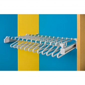 Kleiderhalter ausziehbar mit 12 Kleiderbügeln, B 75-115 cm 