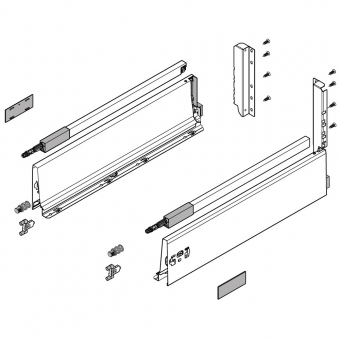 antaro Frontauszug Reling D/K-Zarge NL 650 mm, seidenweiß TBX antaro Set Rel. D/K - 650/115/228 mm, SW