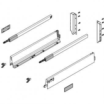 antaro Frontauszug Reling C Bausatz NL 550 mm, seidenweiß TBX antaro Set Rel. C - 550 / 196 mm, SW
