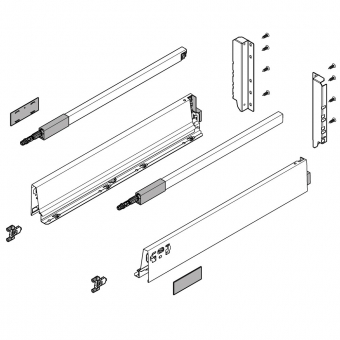 antaro Frontauszug Reling D Bausatz NL 500 mm, hellgrau TBX antaro Set Rel. D - 500 / 228 mm, R906