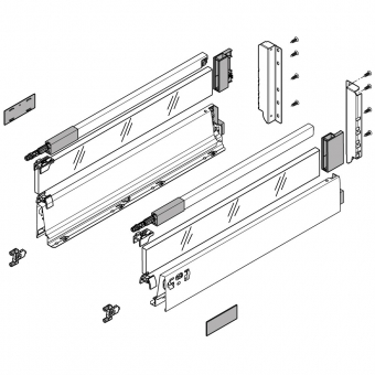 antaro Frontauszug Reling D NL 400 mm Glas sat., seidenweiß TBX antaro Set Rel. D Optiw. Sat. - 400/228 mm, SW