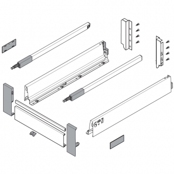 antaro Innenauszug Reling C Bausatz NL 500 mm, hellgrau TBX antaro Set Rel. C innen - 500 / 196 mm, R906