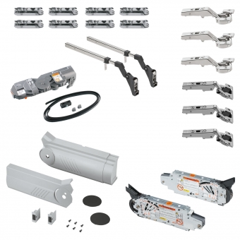 Klappenbeschlag AVENTOS HF Servo-Drive Set - Holz + breite Alurahmen 