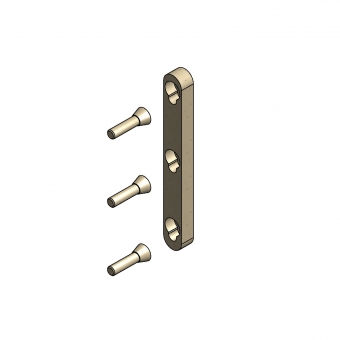 Holzverbindung für Betten Set D, für geringe Belastung Konusverb. 3er-Set D reduz. / 204 x 24 x 16 mm