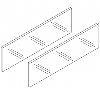 ZE7S488G LEGRABOX free Einschubelemente li/re, NL 600 mm LBX free Klarglas Set, Seite - H 138 / L 488 mm