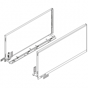 770F6502S Legrabox Zarge F (241 mm), terraschwarz LBX Zarge pure F - 650 mm, TS-M