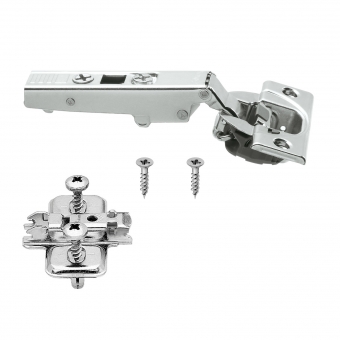 Blum Scharnier mit Dämpfung, 71B3550, schraubbar Eckanschlag + Montageplatte