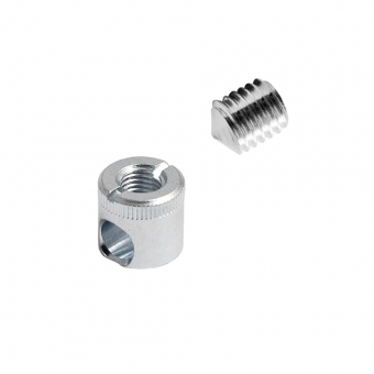 FF Gehäuse Ø 15x13,5 mm + Gewindestift für Holzdicke 18-19 mm FF Geh. 15x13,5 + Gew.-Stift M8x7,5 Set