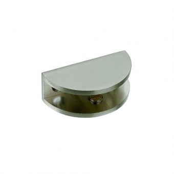 Glastablar Träger für Glasstärke 6-8 mm edelstahlfinish Gl.Klemme halbrund 50/15 edelst.