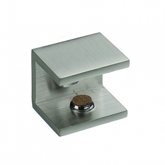 Glasbodenträger für 19 mm Glasstärke edelstahlfinish Klemmträger H 25 / 19 mm Glas, edelst.