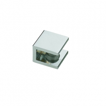 Klemmträger für Glasböden 4-6 mm Glasstärke verchromt poliert Glasbodenträger H 12 / 4-6 mm chrom pol.