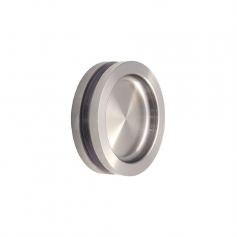 Glastür Muschelgriff, Edelstahl matt, Ø 80 mm 