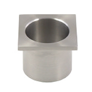 Edelstahl-Kabeldurchlass quadratisch, offen Ø 30-60/H 27 mm 