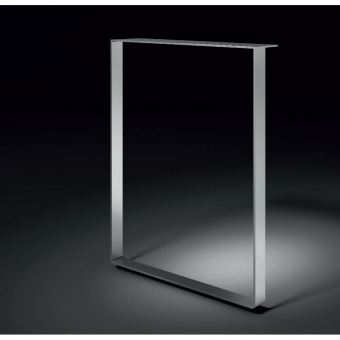 Kufe für Anrichttisch Stahl verchromt Profil 60 x 8 mm Stahlkufe Ansatztisch 900x700 - chrom glanz