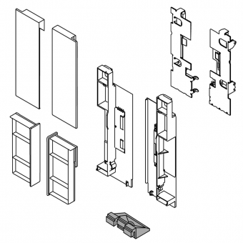 ZI7.2CI0 Vorderstück-Set für Innenauszug C mit Einschub, inox Fronthalter (li/re) LBX pure / free Innenschub C, IN