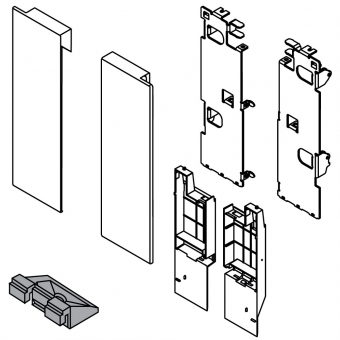 ZI7.3CS0 Vorderstück-Set für Innenauszug C mit Reling, oriongrau Fronthalter (li/re) LBX pure / free Innenlade C + Rel., OG