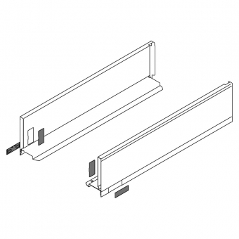 Legrabox Zarge K (128,3 mm) NL 350-550 mm, terraschwarz 