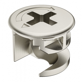 MINIFIX 12 Gehäuse ab 12 mm Dicke vernickelt mit Abdeckrand Geh. Minifix 12R nickel
