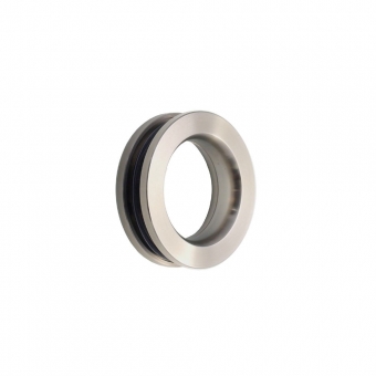 Glastür Muschelgriff, Edelstahl matt, Ø 60 mm Glasstärke 8 mm, Höhe 4,5 mm