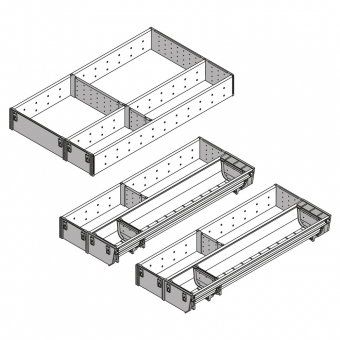 Kombi-Set, KB 1000 mm - L 474 mm Orga Set Fach 2 x B 200 / L 474 + 1 x B 291 / L 474 mm