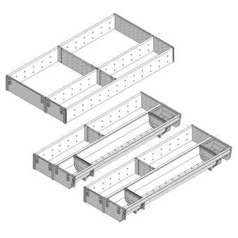 Kombi-Set, KB 1000 mm - L 524 mm Orga Set Fach 2 x B 200 / L 524 + 1 x B 291 / L 524 mm