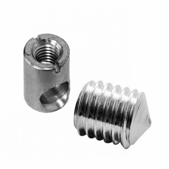 PV Gehäuse Ø 10x14 mm + Gewindestift M6x8 PZ verzinkt D01021 Gehäuse + Stift D01024 zink