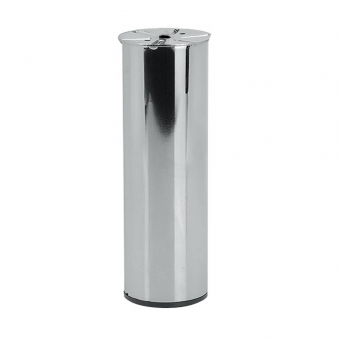 Möbelfuß H 180 / Ø 80 mm, verchromt poliert Stahlfuß chrom pol. + Gew.Loch M8 - 180/80
