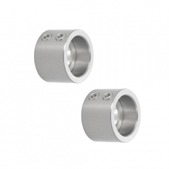 Stangenhalter, 8-tlg. Ø 22 mm - Hülse Ø 30 x 20 mm Rohrhalt.Set Alu / Edelstahl 30x20 + 22x10 mm 2xM6