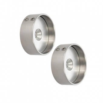 Stangenhalter, 8-tlg. Ø 50 mm - Hülse Ø 55 x 20 mm Rohrhalt.Set Alu / Edelstahl 55x20 + 50x10 mm 2xM6