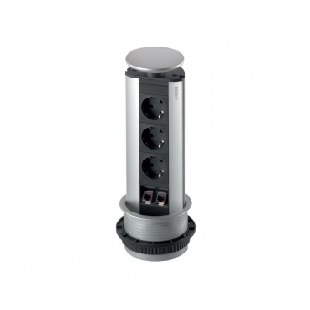 Evoline Port DATA Steckdosenleiste versenkbar silber 