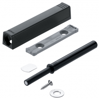 TIP-ON 956A1004 Set für Tür lang + Platte, schwarz Tip On Tür lang 10x76 + Adapterpl. 20/32, TS