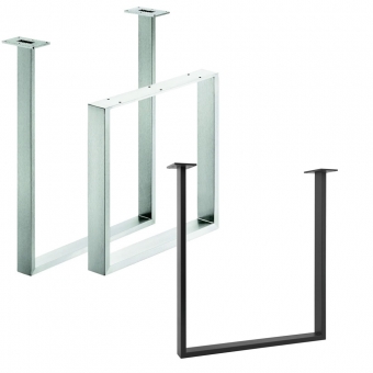 Tisch- / Bankgestell / Möbelkufe, Profil 60x20 mm Edelstahl 