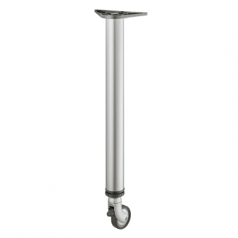 Tischfuß, Stahl u. Alu  - gerade Form - Durchmesser 60 mm - H 710 mm weißaluminium
