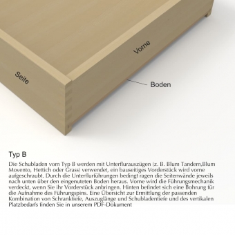 Holzschubladen, Massivholzschublade 