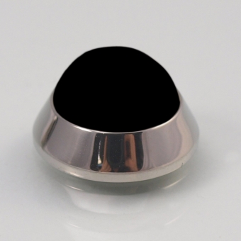 Edelstahl Tür Minidämpfer poliert / Gummi schwarz Wandpuffer Edelst. pol./schw. Ø 20x10 mm inkl. Klebepad + Schraube/Dübel