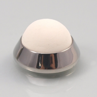 Edelstahl Tür Minidämpfer poliert / Gummi weiß Wandpuffer Edelst. pol./w. Ø 20x10 mm inkl. Klebepad + Schraube/Dübel