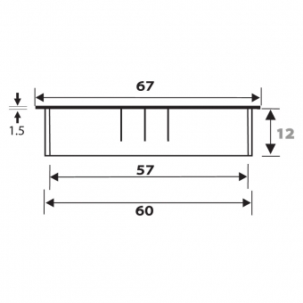 Kabeldurchlass ø 60mm - weißaluminium Kabelauslass 60x12 mm weißalu / RAL 9006