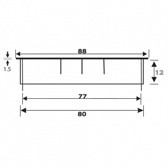 Kabeldurchlass ø 80mm - chrom poliert Kabelauslass 80x12 mm chrom poliert
