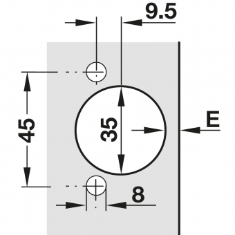 Red Jig Ergänzung für Topfbänder Ø 35 mm Bohrmass 45/9,5