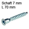 Senkkopf mit Kreuzschlitz, Schaft Ø 7 x L 70 mm Schraube Confirmat PZ verz. 7 x 70 mm