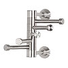 Garderobe mit schwenkbaren Haken, Edelstahl - H 160 mm - B 224 mm