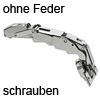 CLIP top 155° Scharnier, Eckanschlag - mit Feder 71T7550 gerade, Schraube / Feder