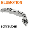 CLIP top Blumotion 155° Scharnier, Eckanschlag - mit Feder 71B7550 gerade, Schraube / gedämpft