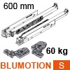 766H6000S Blum Movento Vollauszug Blumotion S, 60 kg - NL 600 mm