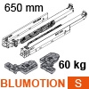 766H6500S Blum Movento Vollauszug Blumotion S, 60 kg - NL 650 mm